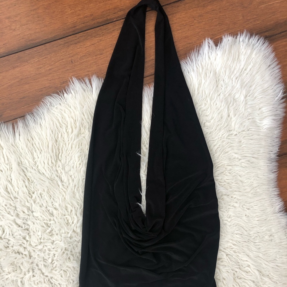 Black low cut halter